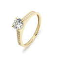 Anillo Solitario de Oro de 9 Quilates con Circonitas
