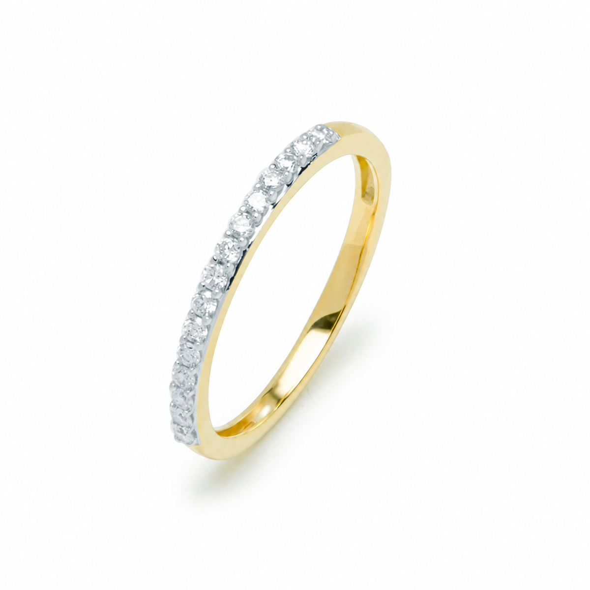 Media Alianza de Oro de 18 Quilates con Diamantes