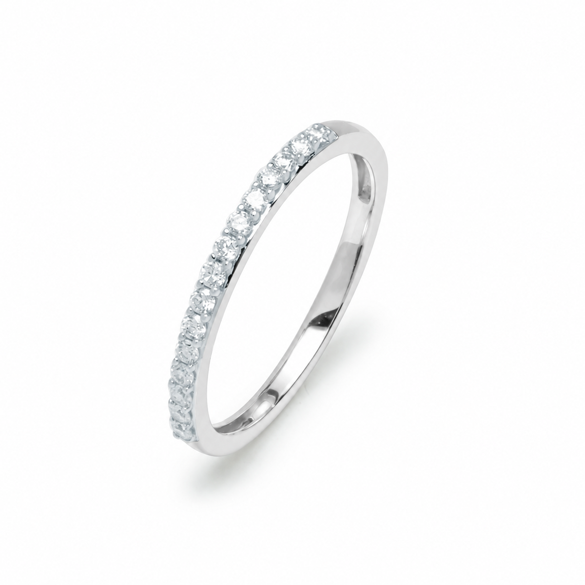 Media Alianza de Oro de 18 Quilates con Diamantes