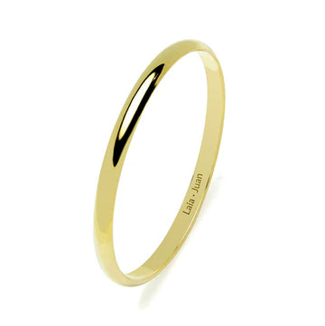 Alianza de Boda Media Caña en Oro Amarillo Pulido de 1,5 mm