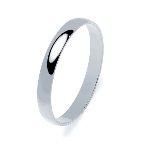 Alianza de Boda de Oro Blanco de 18 Quilates 3mm