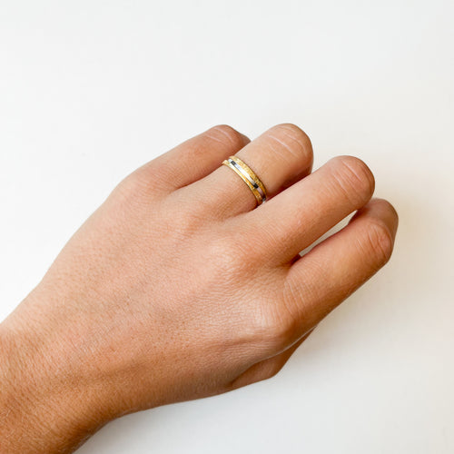 Alianza de Boda en Oro Bicolor Satinado-Brillante 4 mm