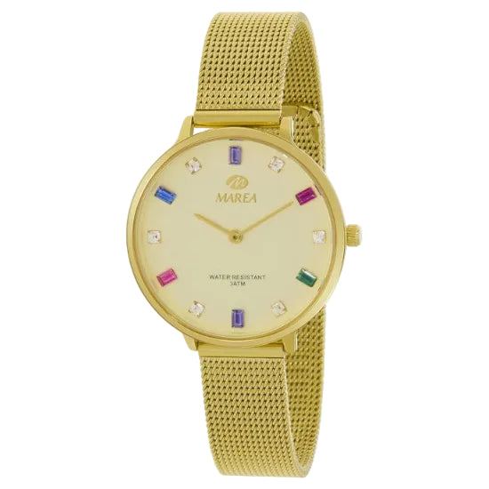 Reloj de Mujer Marea con Correa Milanesa Dorada
