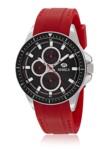 Reloj Marea Hombre Silicona Rojo Multifunción