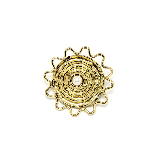 Broche Sol con Perla Acero Tesi García