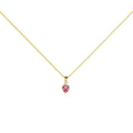 Colgante Corazón de Oro de 9 Quilates con Circonita Rosa