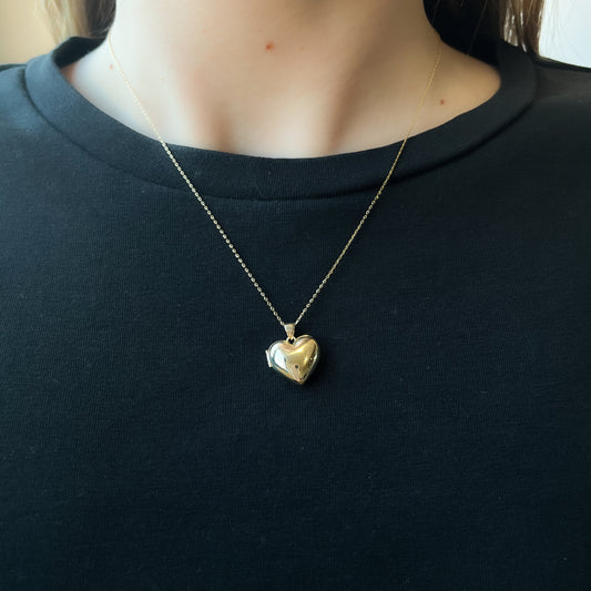 Colgante Corazón Portafotos en Oro Amarillo 9 Kilates