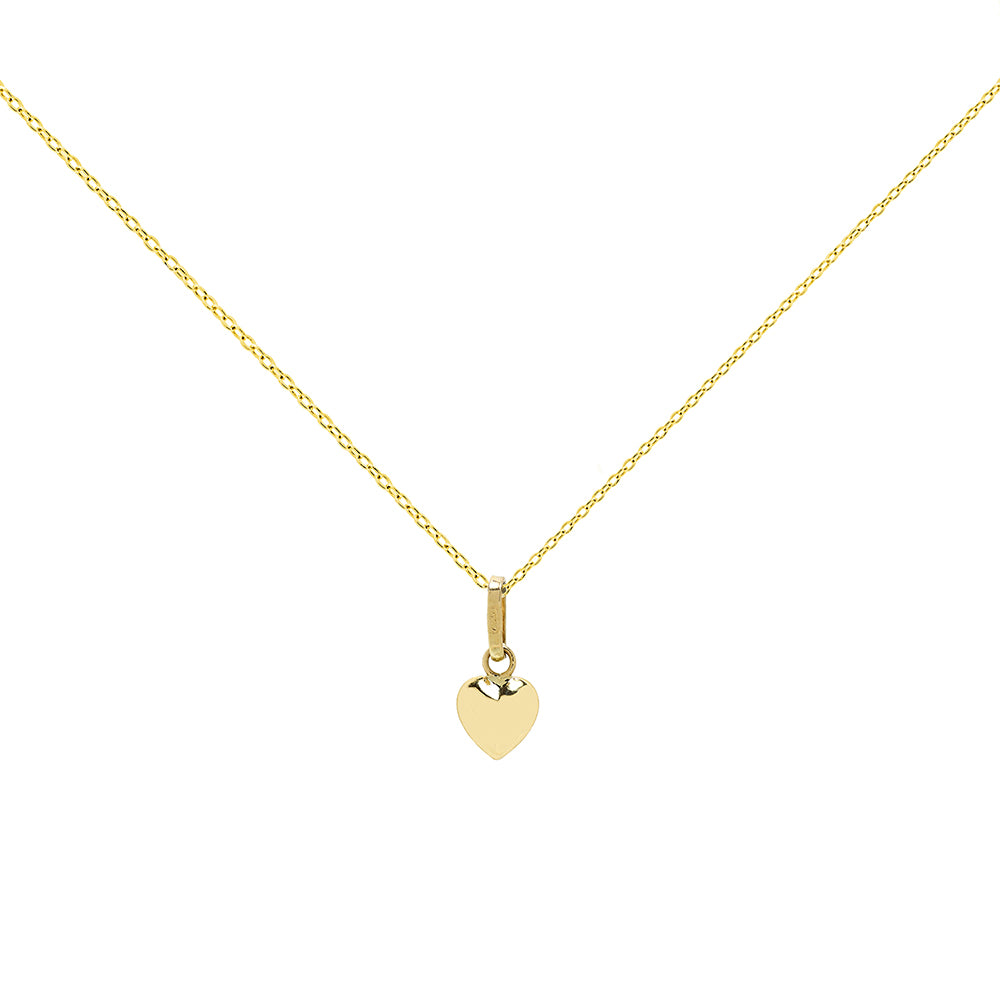 Colgante Corazón Liso en Oro Amarillo 9 Kilates