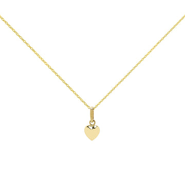 Colgante Corazón Liso en Oro Amarillo 9 Kilates