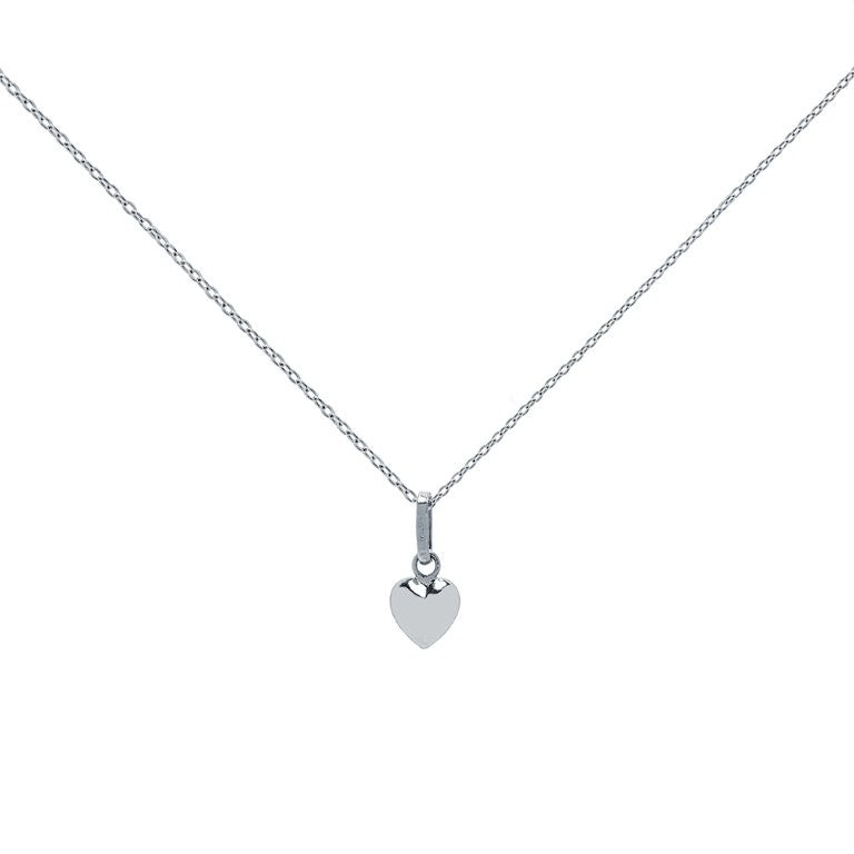 Colgante Corazón de Oro Blanco de 9 Quilates