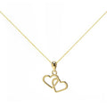 Colgante Doble Corazón de Oro de 9 Quilates