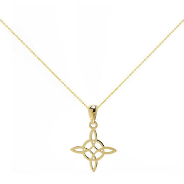 Colgante Nudo de Bruja 12x12 en Oro Amarillo 9 Kilates
