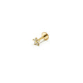 Piercing Flor con Circonita de Oro de 9 Quilates