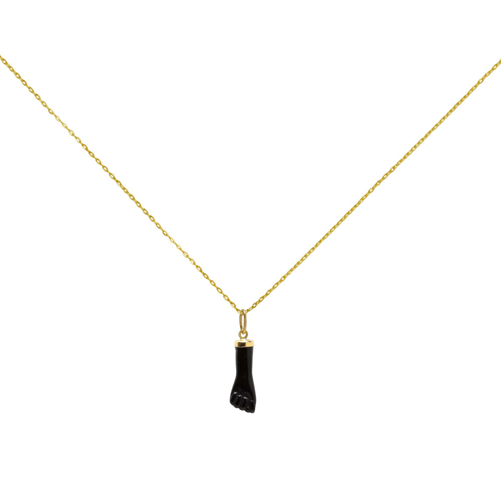 Colgante Higa o Puño Negro en Oro Amarillo 9 Kilates