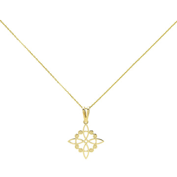 Colgante Nudo de Bruja 15x15 en Oro Amarillo 9 Kilates