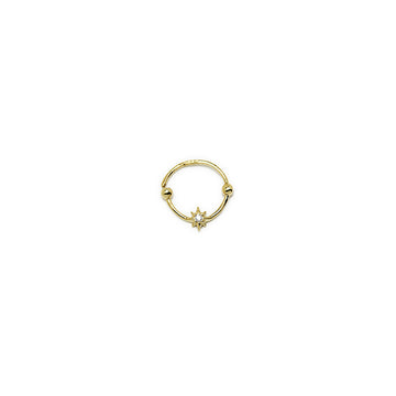 Piercing Aro Estrella en Oro Amarillo 9 Kilates