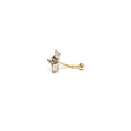 Piercing de Ombligo de Oro de 9 Quilates con Circonita