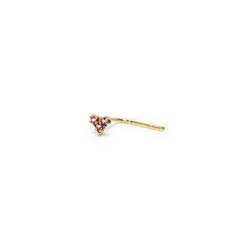 Piercing de Nariz Circonita Rosa en Oro Amarillo 9 Kilates