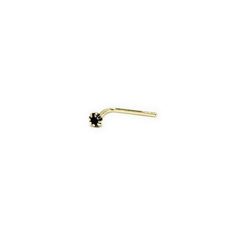 Piercing de Nariz Circonita Zafiro 2x2 en Oro Amarillo 9 Kilates