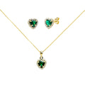Conjunto Bella de Pendientes y Colgante en Oro Amarillo de 9 Kilates