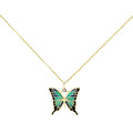 Colgante Mariposa Danaus de Oro de 9 Quilates con Esmalte