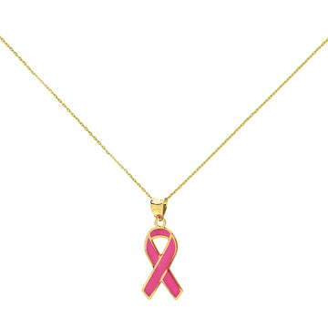 Colgante Lazo Rosa en Oro Amarillo de 9 Kilates