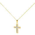 Colgante Cruz de Oro de 9 Quilates con Circonitas