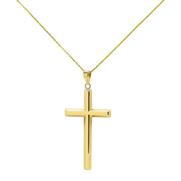 Cruz Hexagonal 22x43 mm en Oro Amarillo 9 Kilates