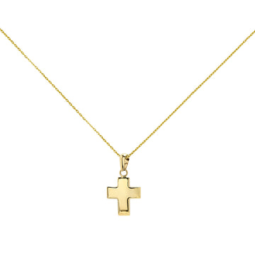 Cruz Lisa Plana 12x19mm en oro Amarillo 9 Kilates