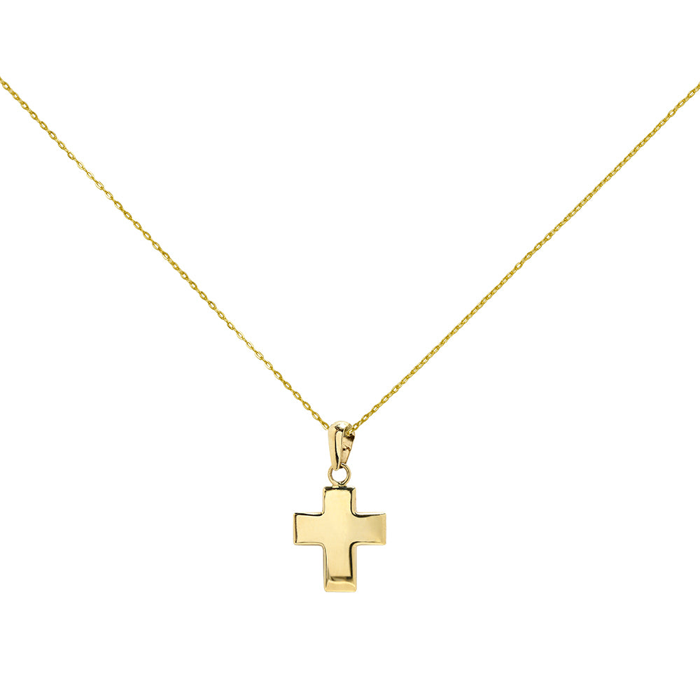 Colgante Cruz Lisa de Oro de 9 Quilates