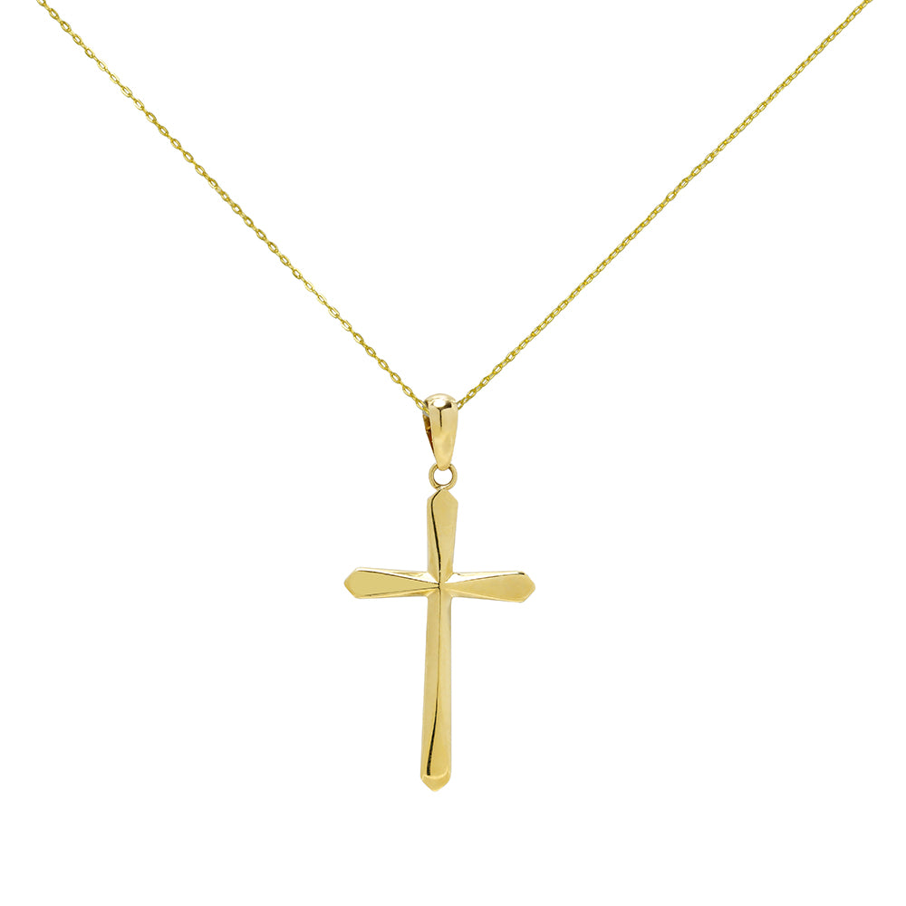 Colgante Cruz Lisa 21 x 25 mm de Oro de 9 Quilates