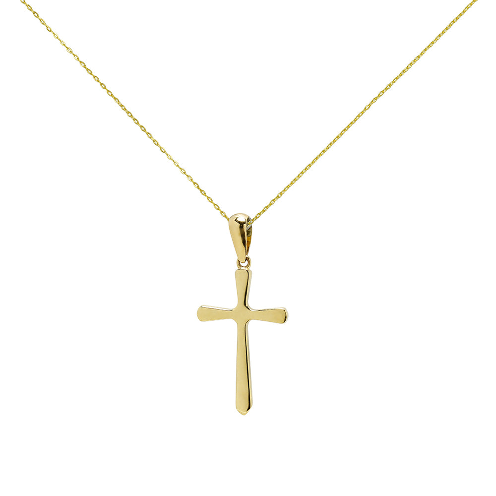 Colgante Cruz Lisa de Oro de 9 Quilates