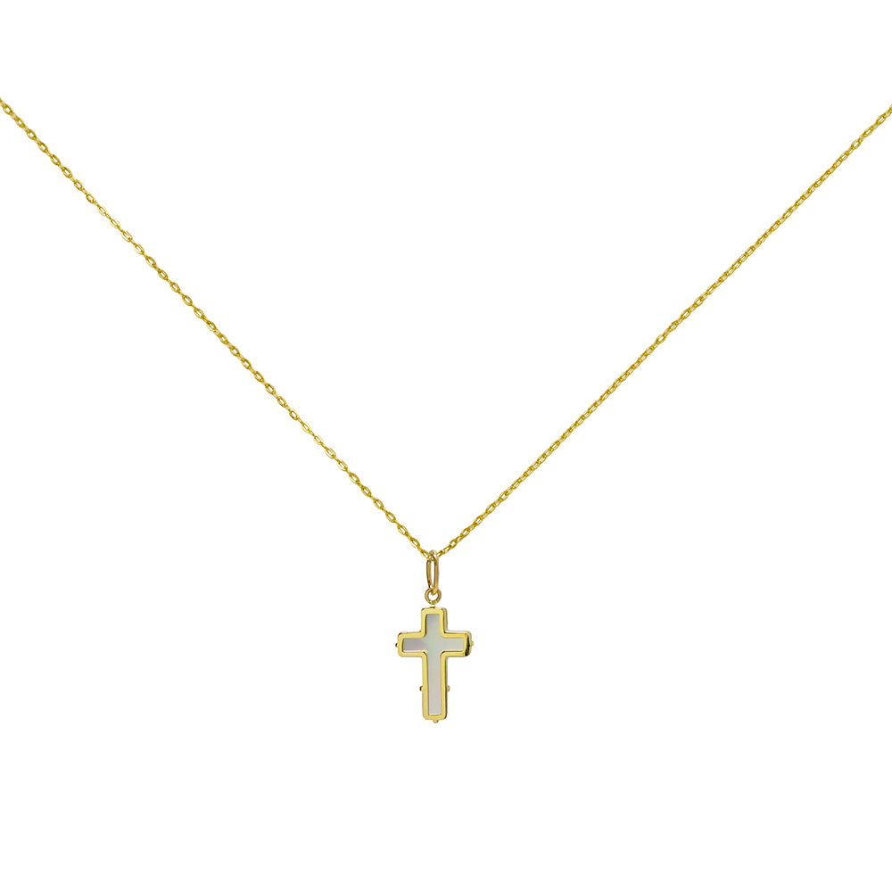 Colgante Cruz de Oro de 9 Quilates con Circonitas