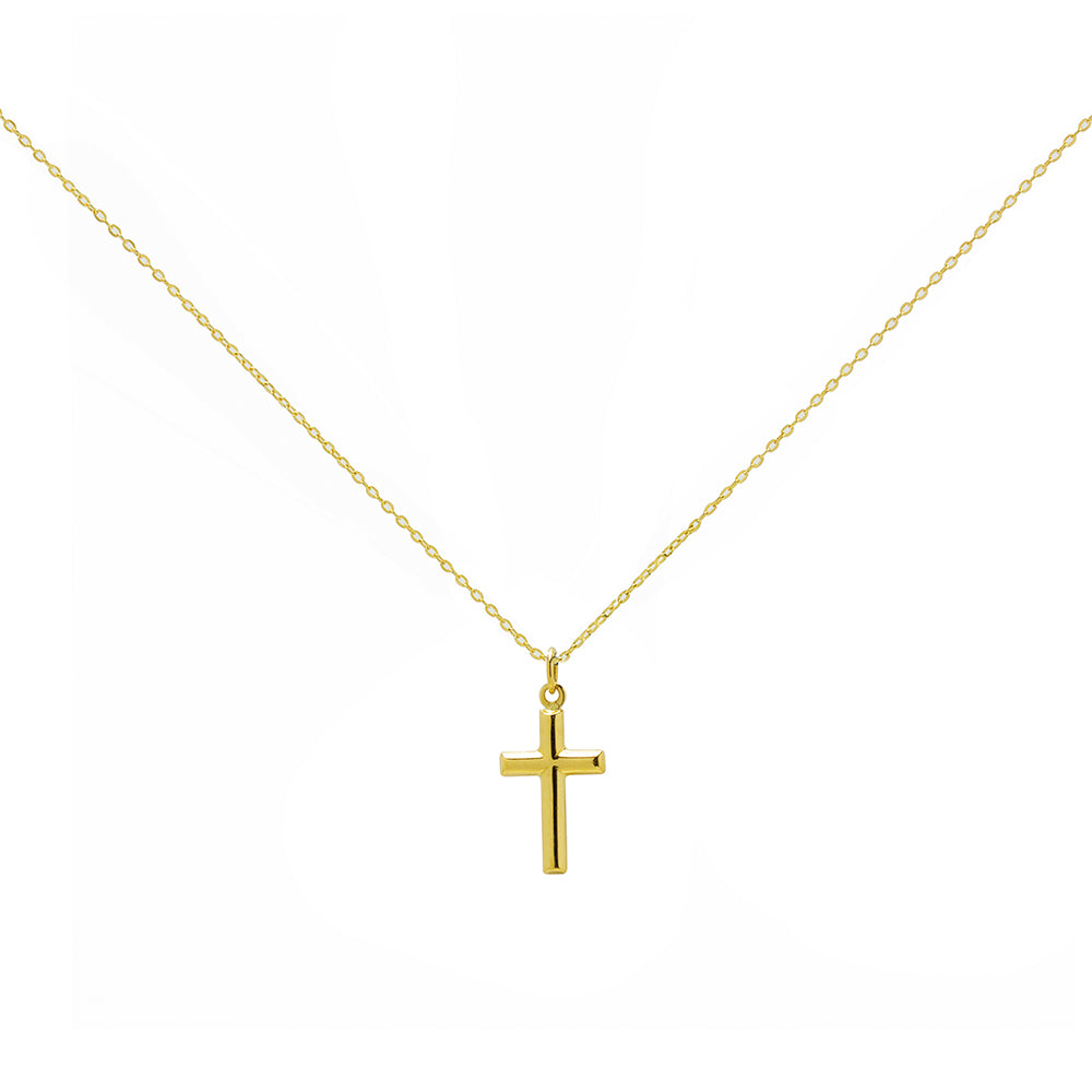 Cruz Lisa 7.5x11.5 mm en Oro Amarillo 9 Kilates