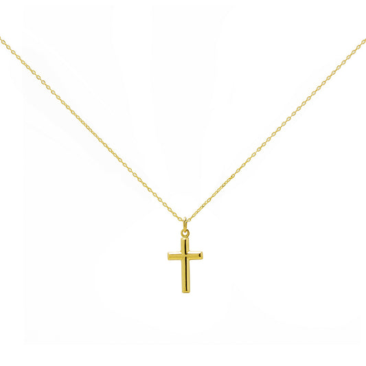 Cruz Lisa 7.5x11.5 mm en Oro Amarillo 9 Kilates