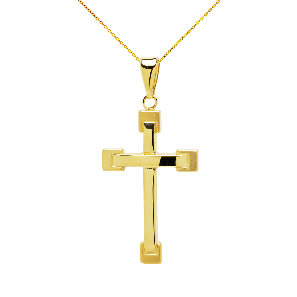 Colgante Cruz Lisa de Oro de 18 Quilates