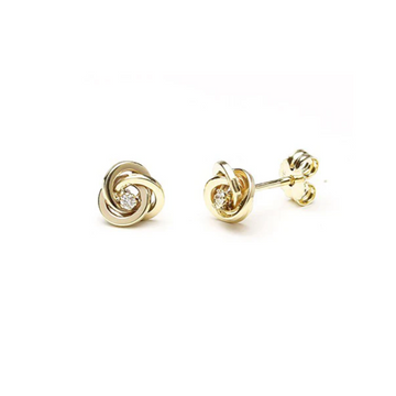 Pendientes Circulos con Diamantes Creados de 0,06 Quilates en Oro Amarillo