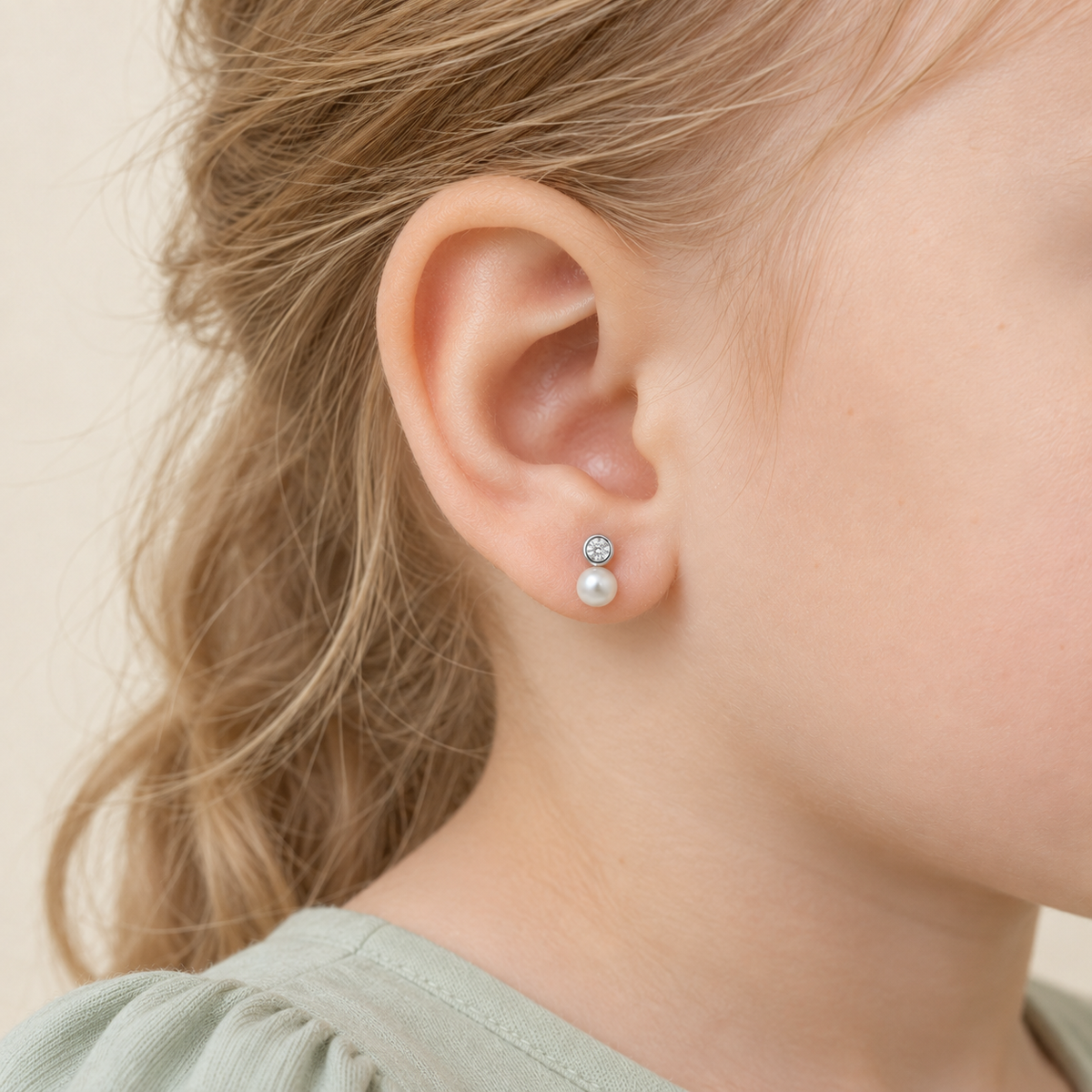 Pendientes Tu y Yo con Diamantes de Oro Blanco de 9 Quilates