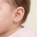 Pendientes Dormilonas de Oro de 18 Quilates con Diamantes