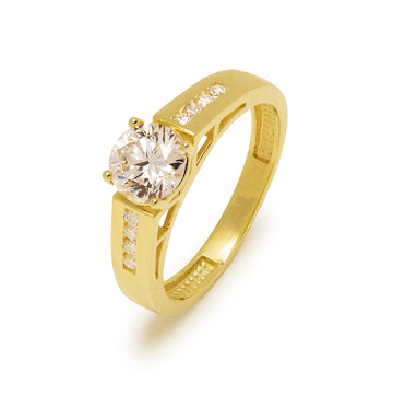 Anillo Americano Diamantes Creados 1,16 Quilates en Oro Amarillo de 9 Kilates