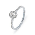 Anillo de Diamantes de Oro Blanco de 9 Quilates