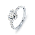 Anillo de Oro Blanco de 9 Quilates con Diamantes Creados