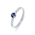 Anillo Inés de Oro de 9 Quilates con Zafiro y Diamantes