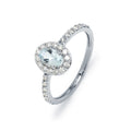 Anillo Sabine de Oro Blanco de 9 Quilates con Aguamarina