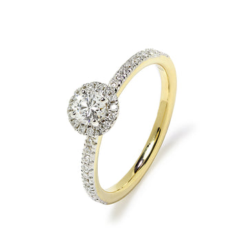 Anillo Cindy Diamantes Creados 0.54 Quilates en Oro Amarillo 9 Kilates