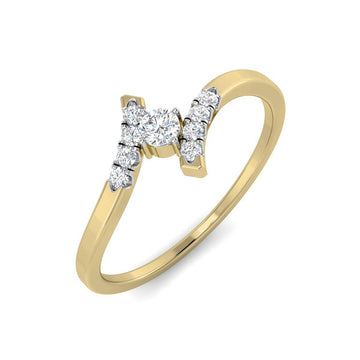 Anillo Abierto 18 Diamantes Creados 0.16 Quilates en Vermeil