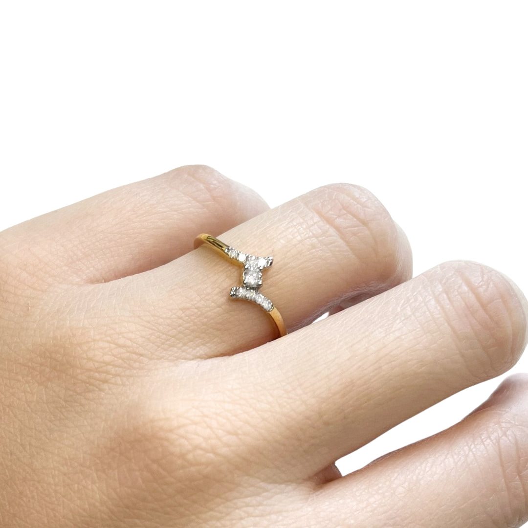 Anillo de Vermeil con Diamantes Creados