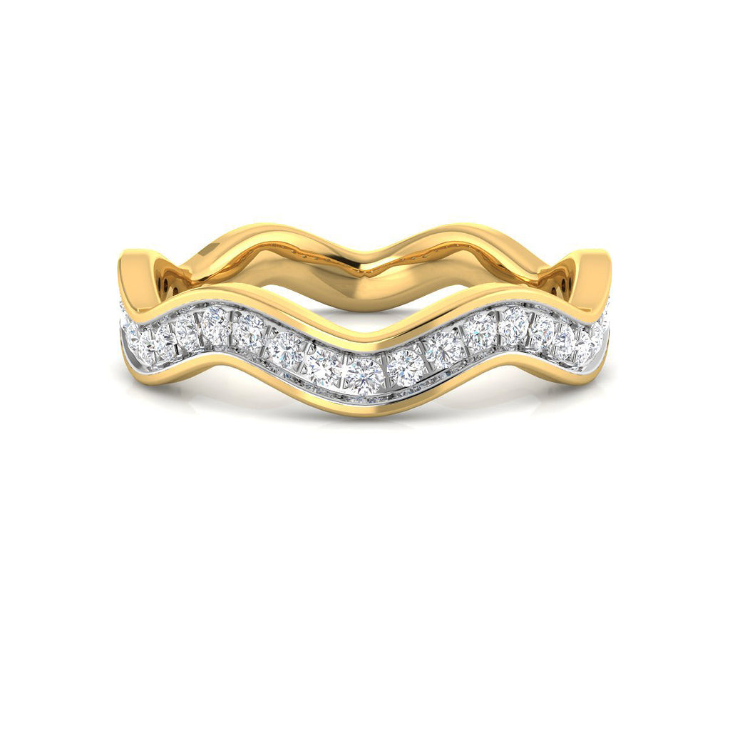 Anillo Ondas con Diamantes Creados en Vermeil