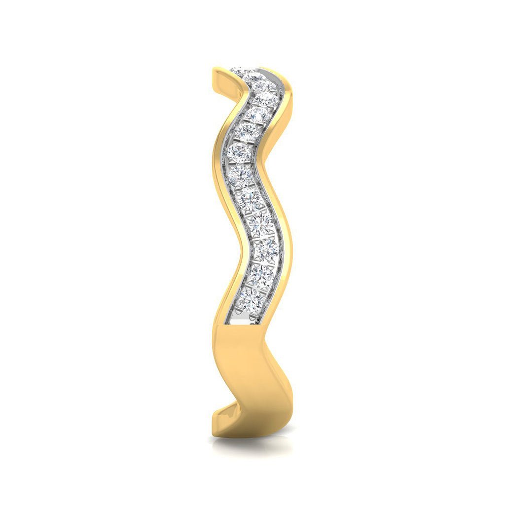 Anillo Ondas con Diamantes Creados en Vermeil