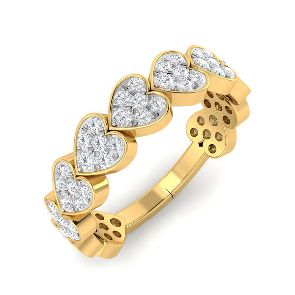 Anillo Corazones 66 Diamantes Creados 0.79 Quilates en Vermeil